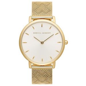 Rebecca Minkoff Gold Tone Pressed Mesh Watch